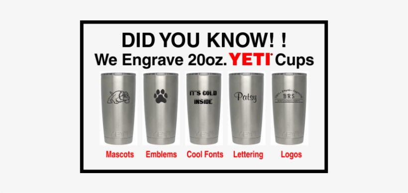 Yeti Cup Engraving - Engraving, transparent png #3828677
