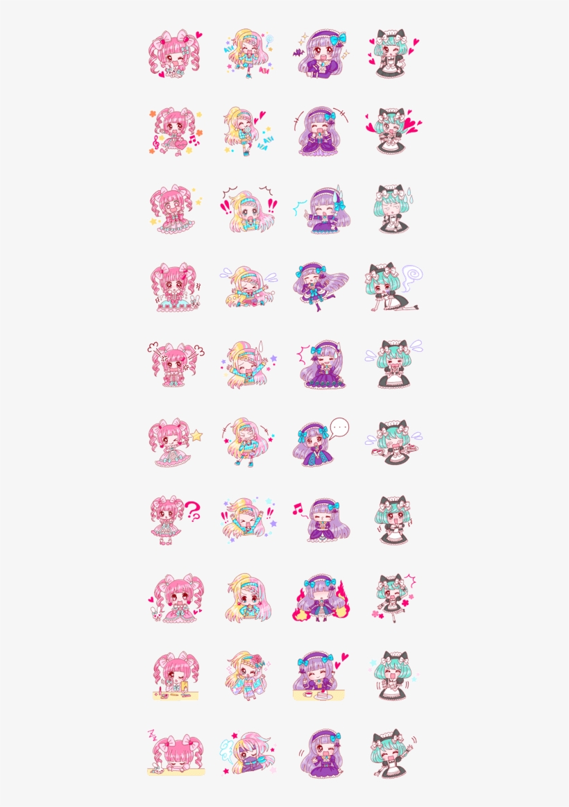 Japanese Kawaii Girls - Japan Girl Line Sticker, transparent png #3828949