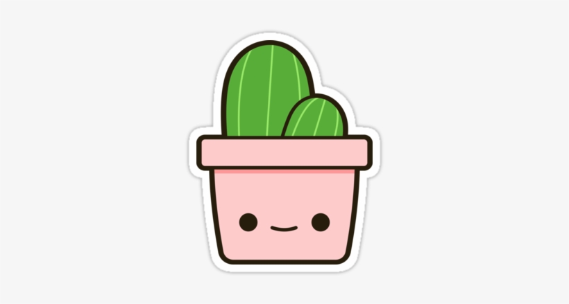 "cactus In Cute Pot" Stickers By Peppermintpopuk - Sticker Cute, transparent png #3828972