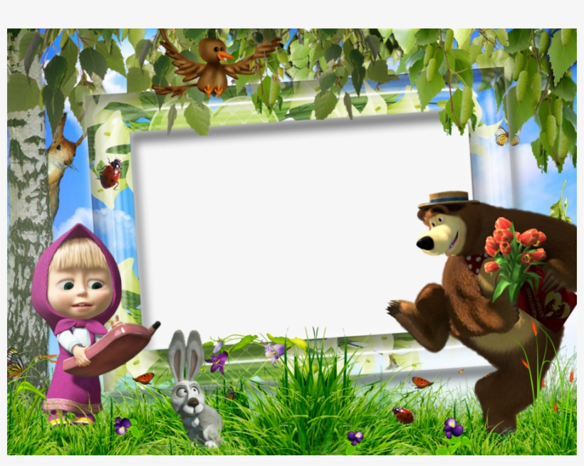 Download Masha And The Bear Frame Png Clipart Bear - Masha And The Bear Psd, transparent png #3829810