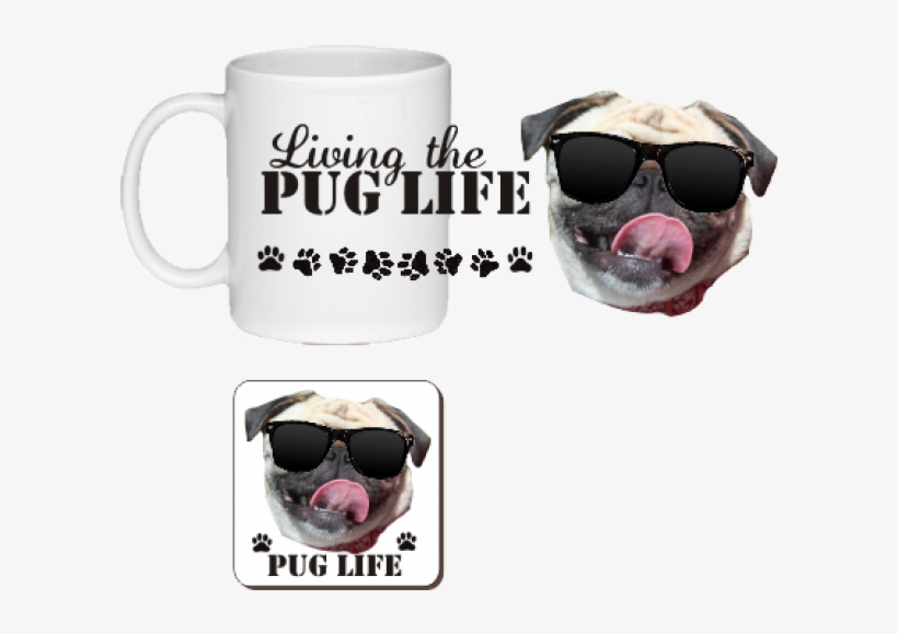 Living The Pug Life Novelty Printed Ceramic Mug And - Mr Brainwash Life Is Beautiful, transparent png #3830695