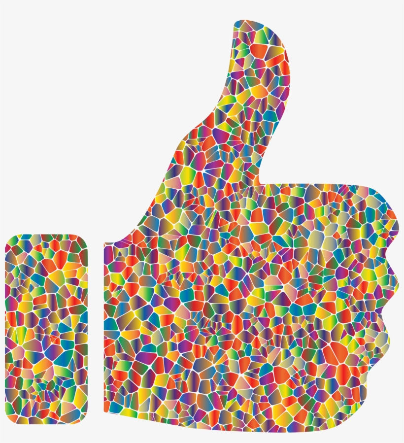 Clipart Thumbs Up Down Clipart - Rainbow Thumbs Up Emoji, transparent png #3832439