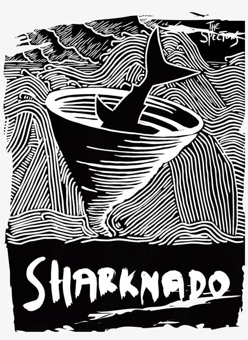 Sharknado T-shirt 5 Ragged - Illustration, transparent png #3832601