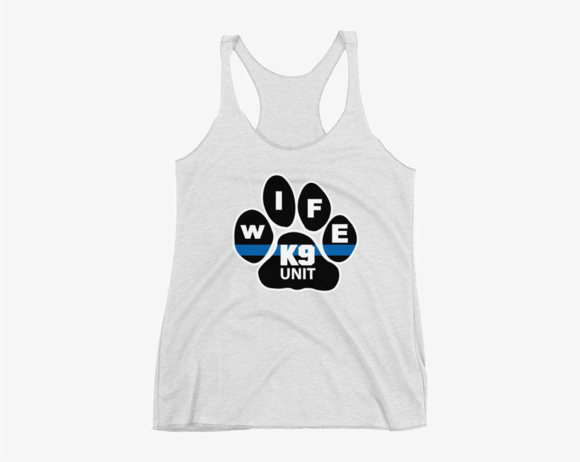Thin Blue Line K9 Paw Wife Women's Racerback Tank - Night, transparent png #3832775