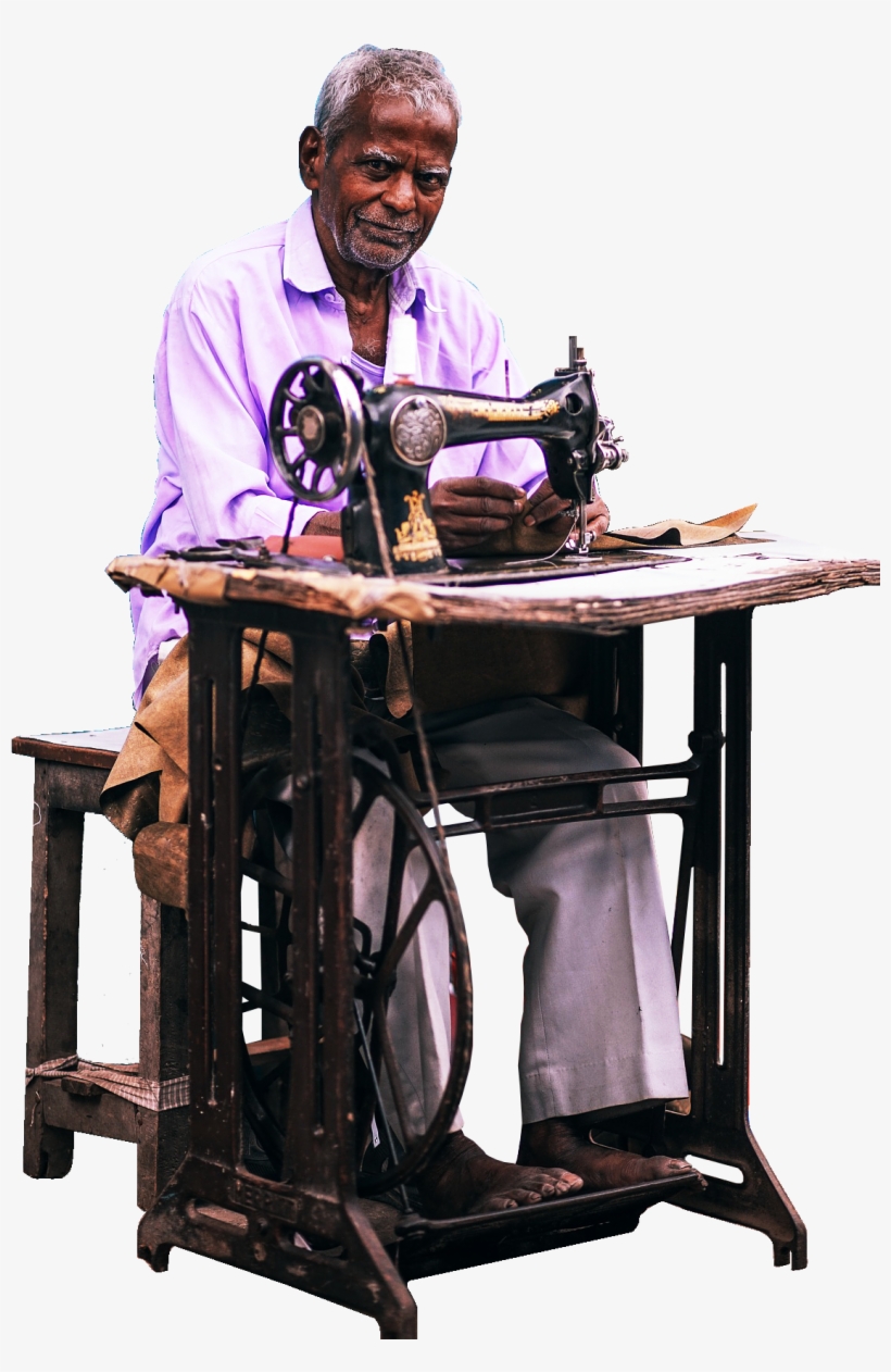Indian Men Cutout Sitting - Indian Tailor Png, transparent png #3833192