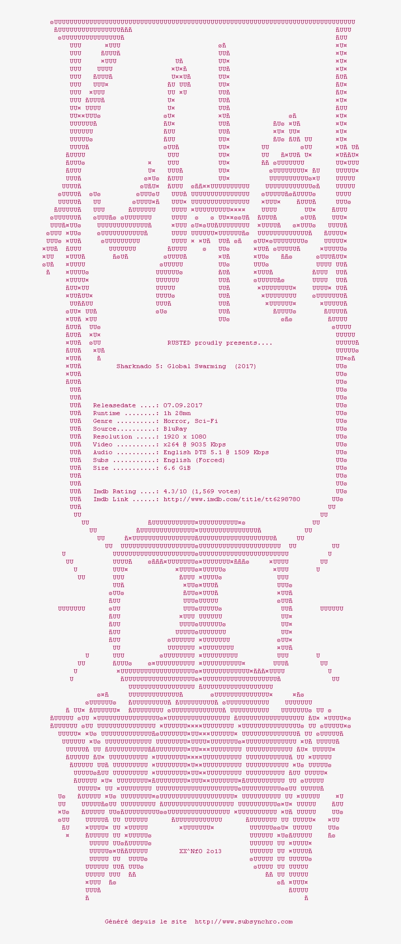 Nfo De La Release Sharknado - Document, transparent png #3833241