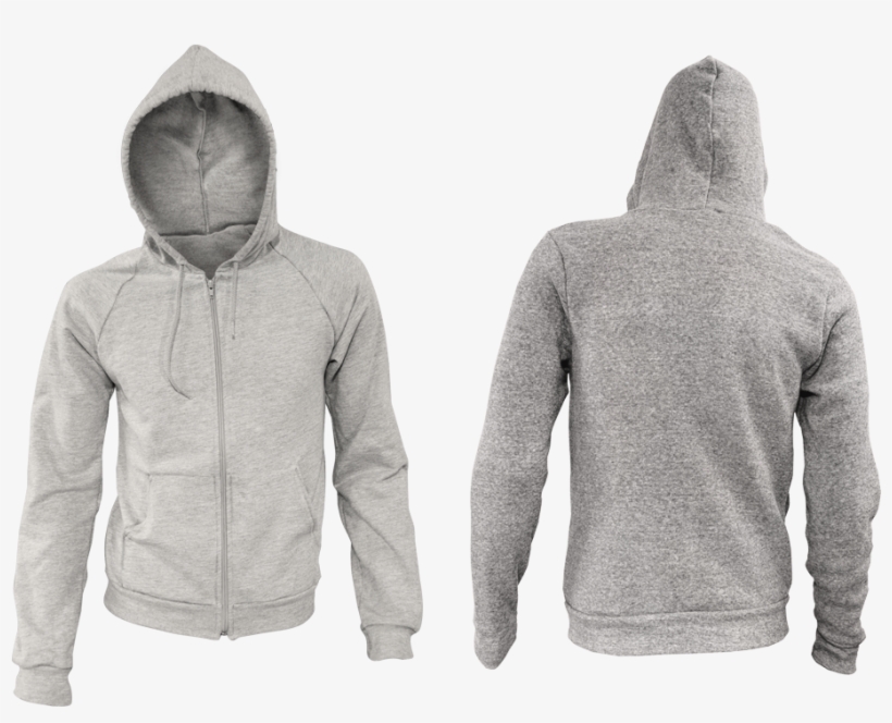 Zip Up Hoodie Back Template - Free Zip Hoodie Mockup, transparent png #3833321