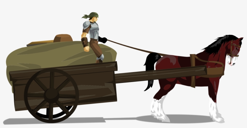 Man And Horse - Horse And Wagon Png, transparent png #3833728