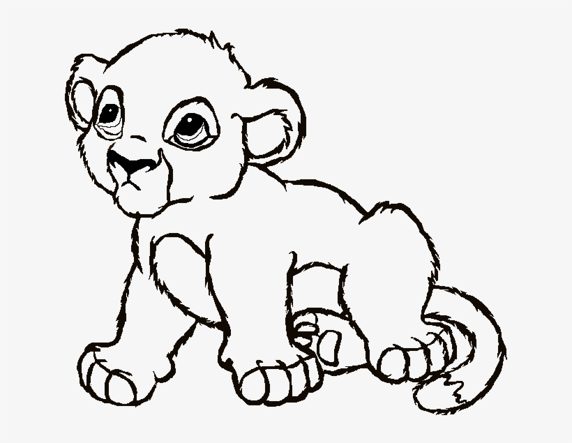 A Cubby Outline2 - Cute Lion Coloring Pages, transparent png #3833793