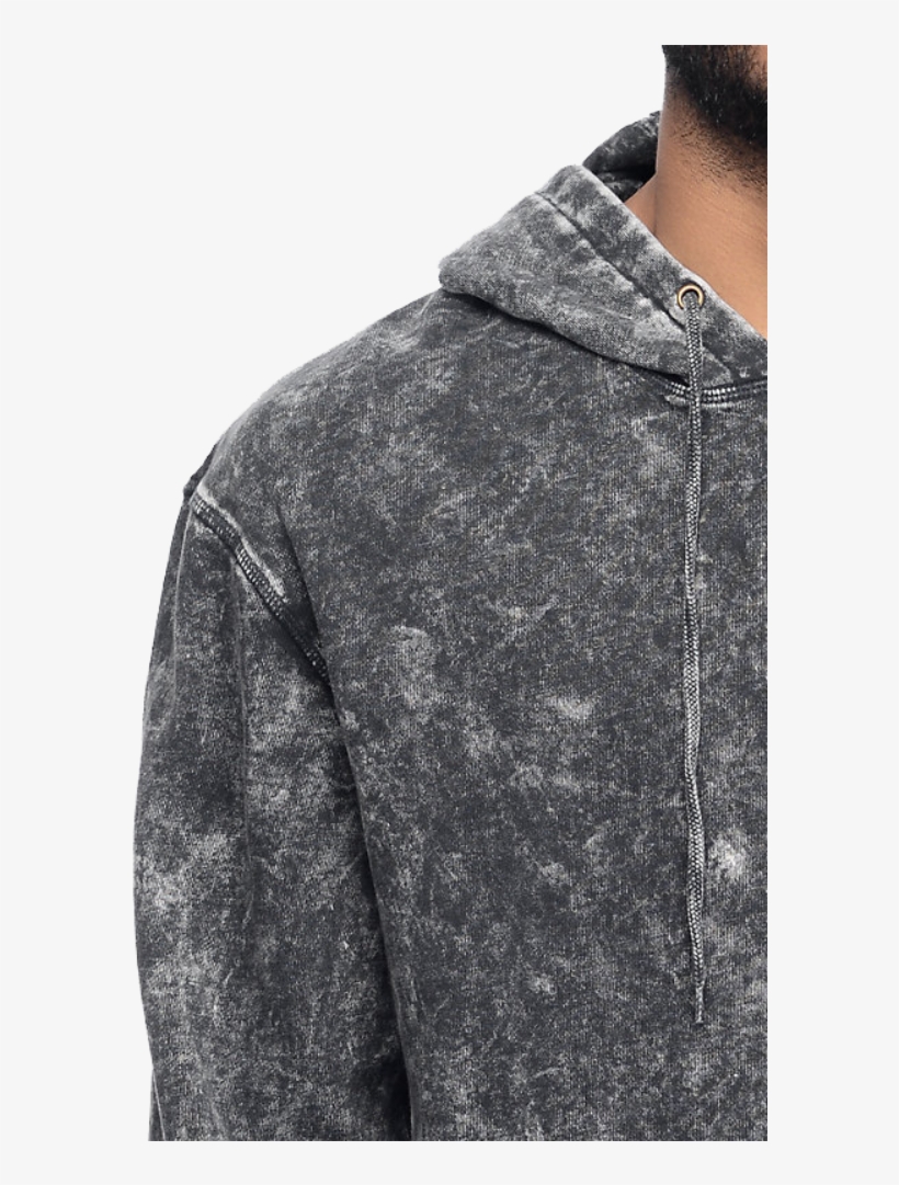 Zegaapparel Charcoal Acid Washed Stylish Pullover Hoodie - Hood, transparent png #3834132
