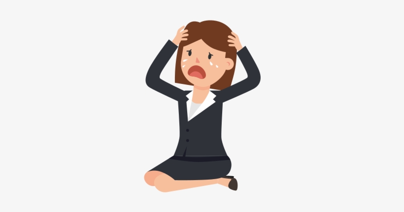 Hopeless Corporate Woman Crying - Cartoon, transparent png #3834314