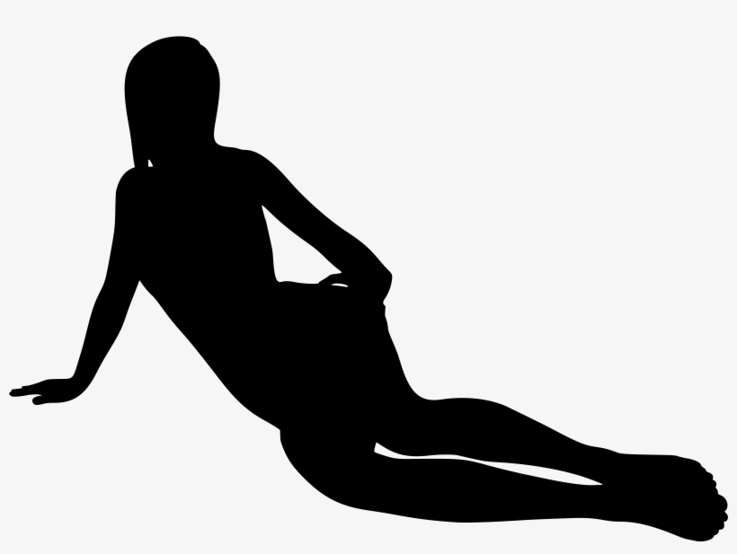 Big Image - Girl Lying Silhouette Png, transparent png #3834457