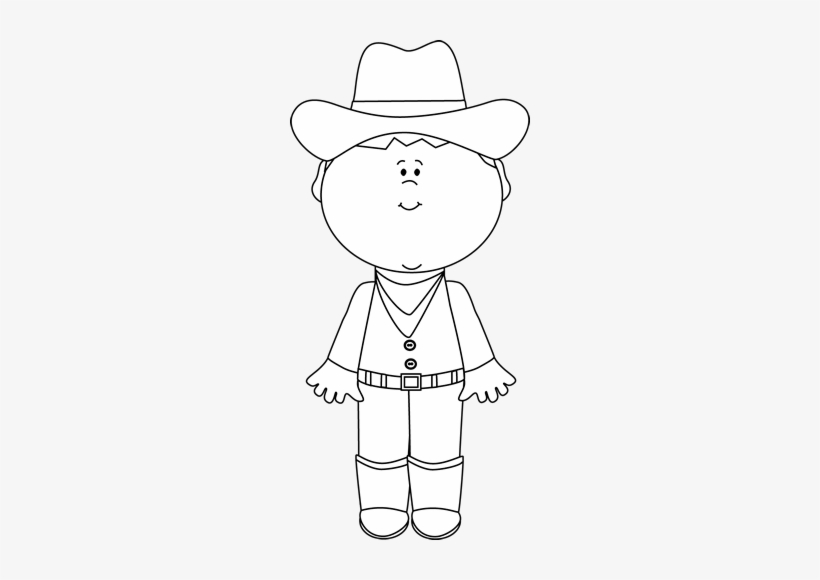 Black And White Cowboy - Cowboy Clipart Black And White Png, transparent png #3834515