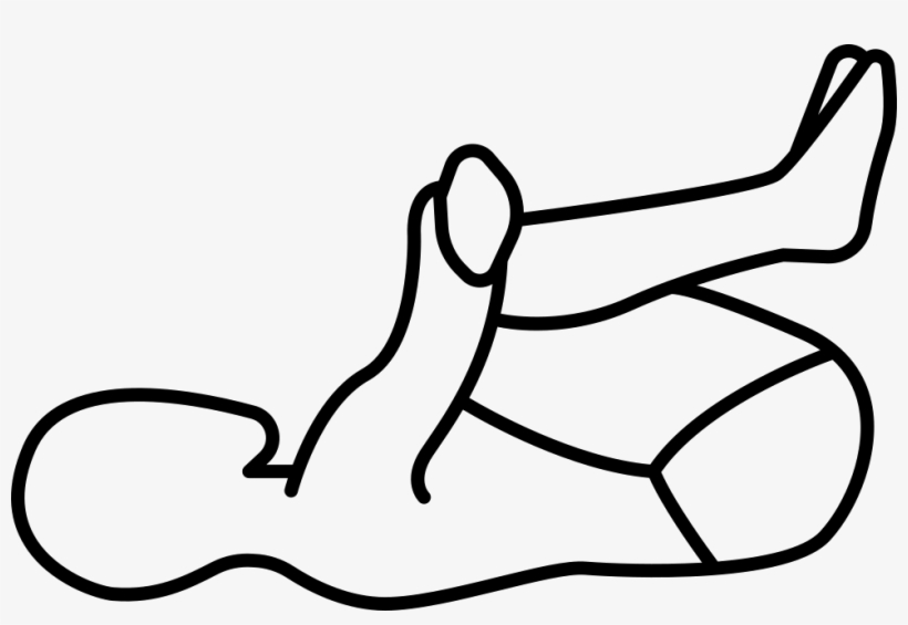 Man Laying On His Back With His Knees On His Chest - Line Art, transparent png #3834661