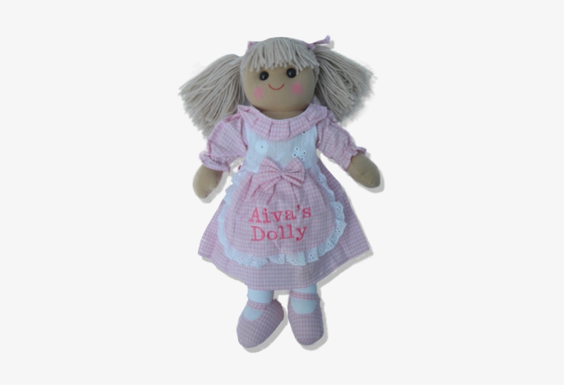 Rag Doll 30cm With Pink Gingham Dress - Doll, transparent png #3834770