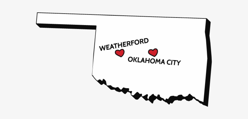 Oklahoma Map With Moments Of Bliss Midwifery Locations - Oklahoma, transparent png #3835532