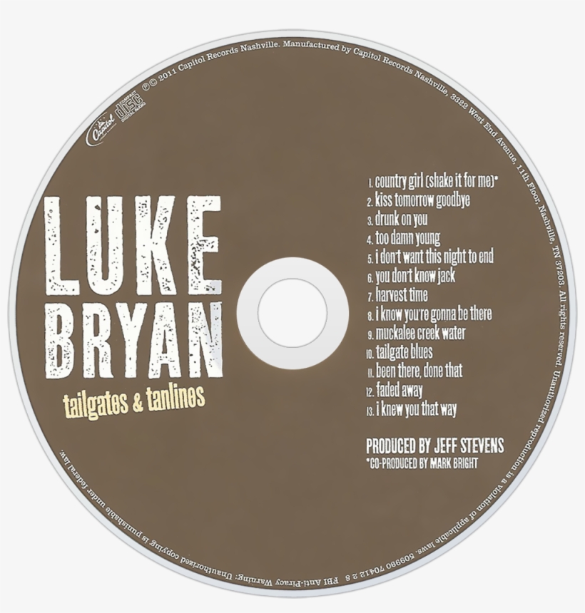 Luke Bryan Tailgates & Tanlines Cd Disc Image - Luke Bryan - Tailgates And Tanlines [cd], transparent png #3836584