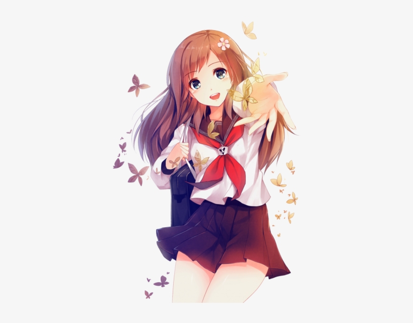 Anime Girl Icon Clipart - Kawaii Anime School Girls, transparent png #3836693