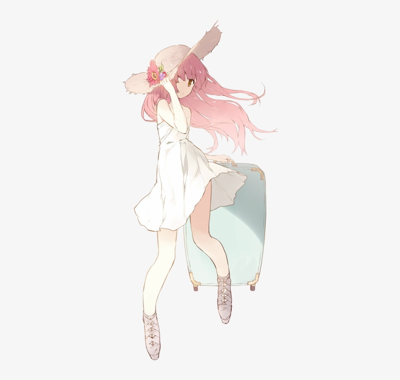 Fei Lio Mao, brunette, red eyes, anime, anime girls, digital art, artwork,  portrait display, straw hat, dress, sun dress | 1200x2116 Wallpaper -  wallhaven.cc
