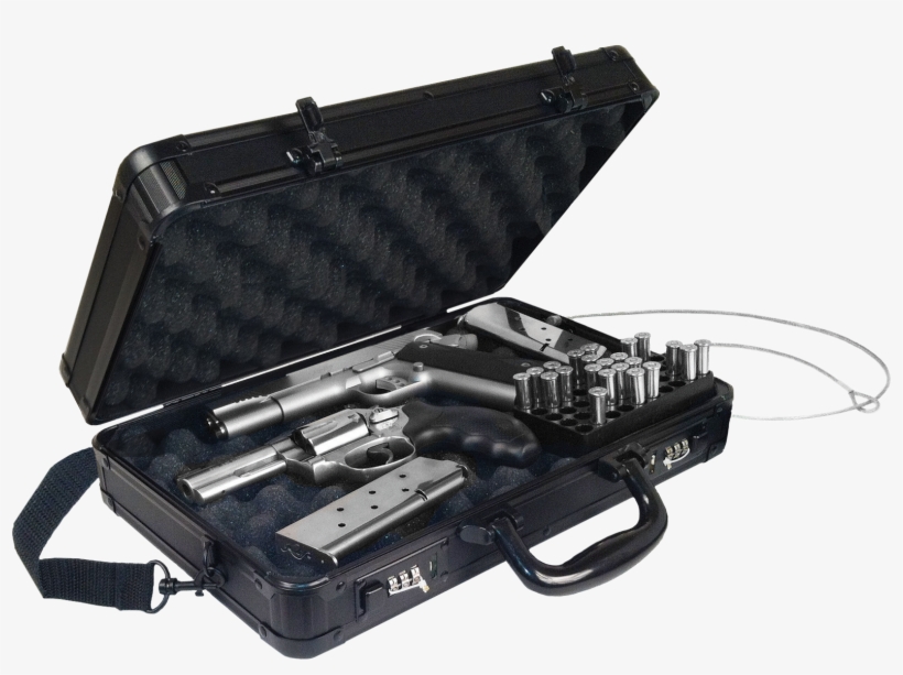 Locking Gun Case, Black On Black, Vaultz Vz00408 - Locking Gun Case Black, transparent png #3836917