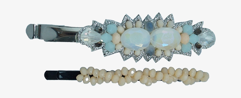 Pink Pewter 2 Piece Jeweled Bobby Pins - Felicia Bobby Pin, transparent png #3837114