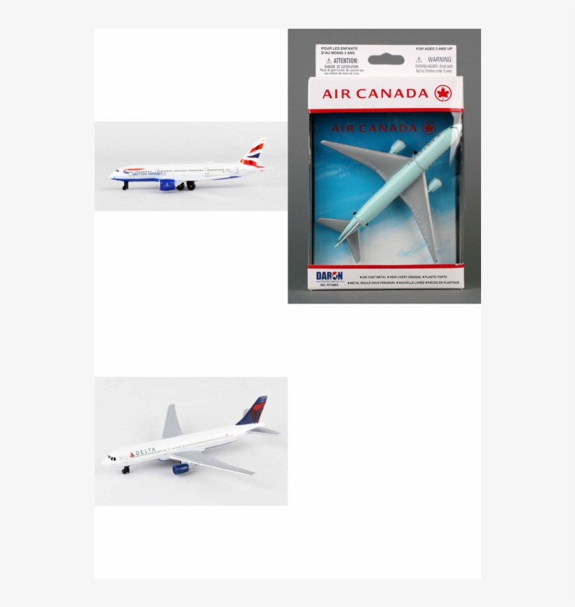 Authentic British Airways Air Canada Delta Airlines - Daron Air Canada Single Plane, transparent png #3837640