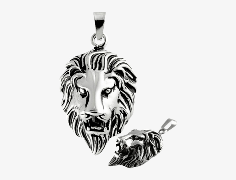 Polished Lions Head Pendant - Locket, transparent png #3837883
