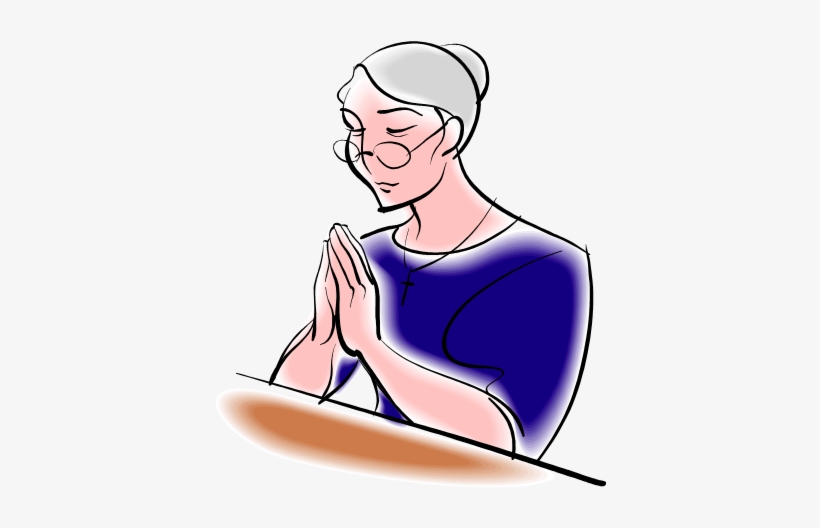 Older Woman Praying - Teacher Praying Clip Art, transparent png #3838696