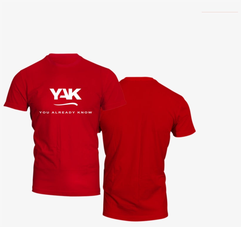 Yak Stylish Short Sleeve T Shirt 3 Red Front Back - Blue T Shirt Front And Back, transparent png #3841226