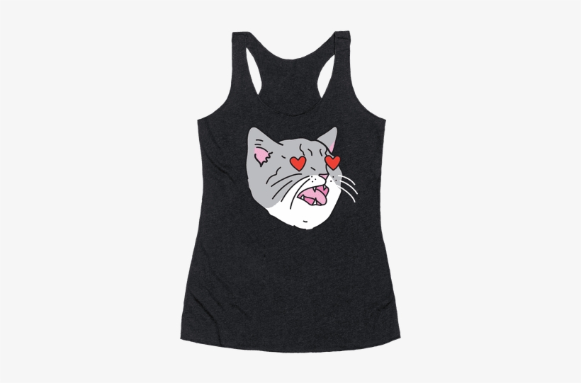 Cat With Heart Eyes Racerback Tank Top - You Don't Like Weed? I'll Get A-bong Racerback Tank, transparent png #3843551