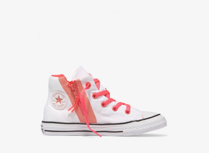 Chuck Taylor All Star Sports Zip Youth High Top White - Chuck Taylor All-stars, transparent png #3843726