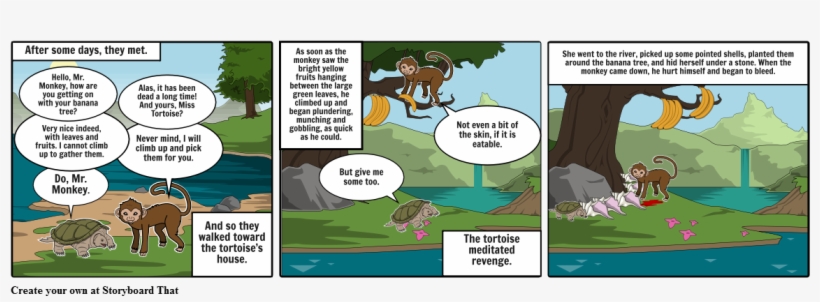 The Tortoise & The Monkey - Storyboard, transparent png #3844357