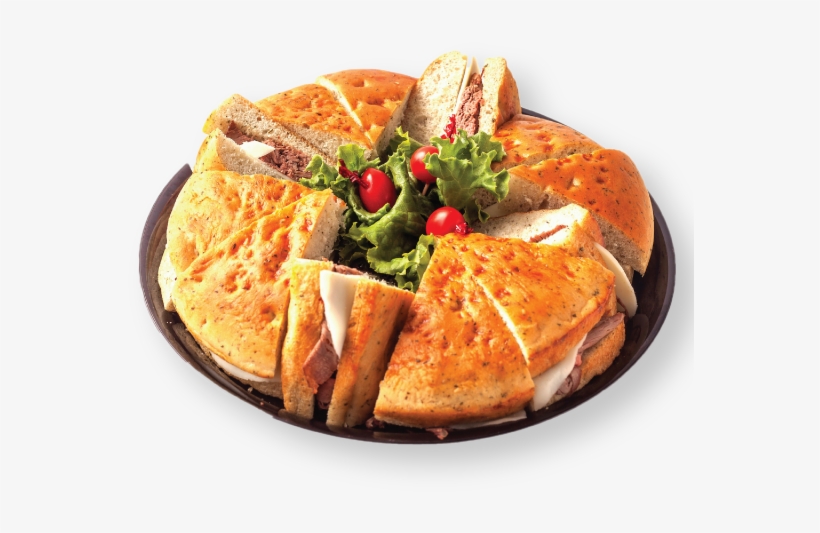 Beef Focaccia Sandwich Tray - Sandwich, transparent png #3844684