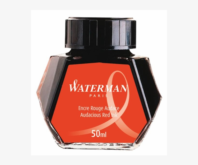 Waterman Ink Bottle Audacious Red - Waterman Fountain Pen Ink Bottle - Red, transparent png #3845130