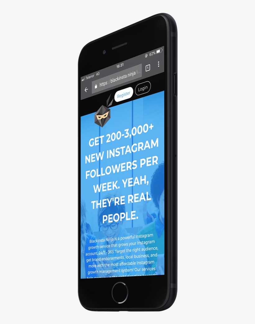 Blackinsta Ninja Is A Powerful Instagram Growth Service - Smartphone, transparent png #3848314