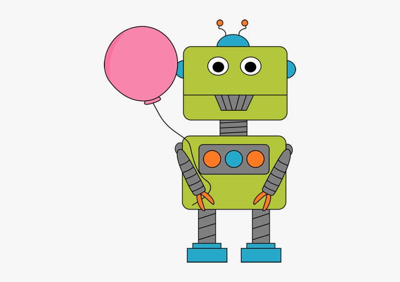Robot With Balloon - Birthday Robot Clip Art, transparent png #3849454