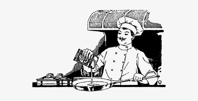 Chef's Uniform Cooking Sushi Restaurant - Cooking Black And White, transparent png #3849521