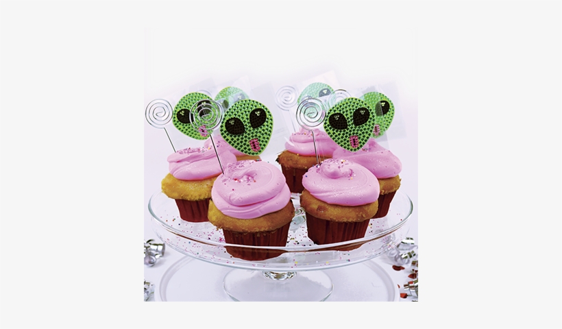 Alien 6pack Cupcake Party Favor Rhinestone Sticker - Cupcake, transparent png #3849598