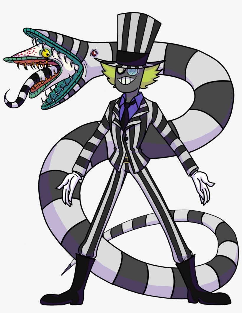 Black Hat Desguised As Beetlejuice For Haloween - Cartoon, transparent png #3850131