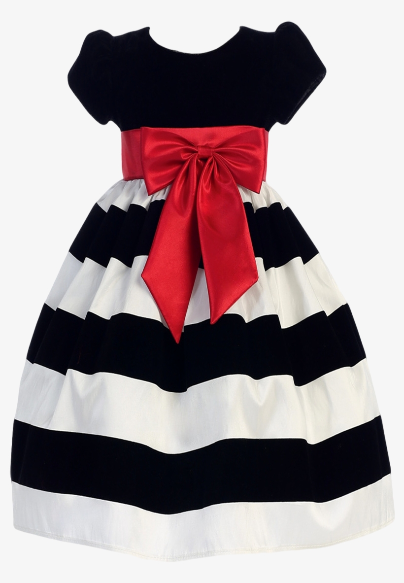 Black Velvet & White Flocked Taffeta Holiday Dress - Black Holiday Dress Baby, transparent png #3850912