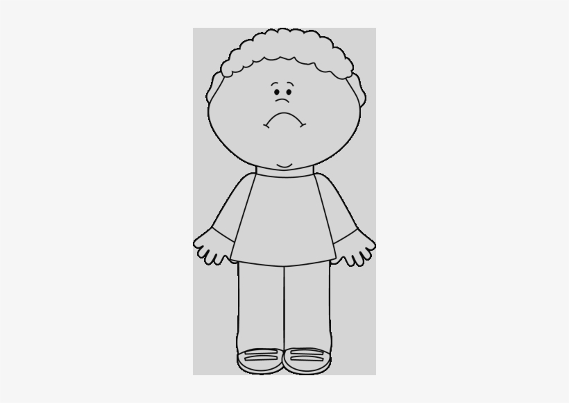 Sad Boy Clipart Black And White Clipart Sad Boy Transparent - Black And White Boy Clip Art, transparent png #3853084