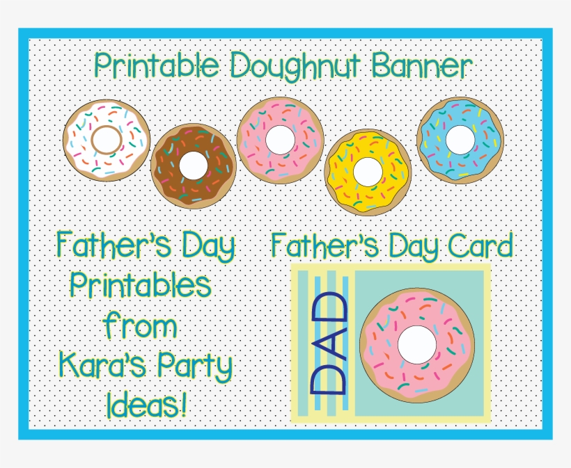 Father's Day Roundup Free Printables - Donut Banner Printable, transparent png #3853847
