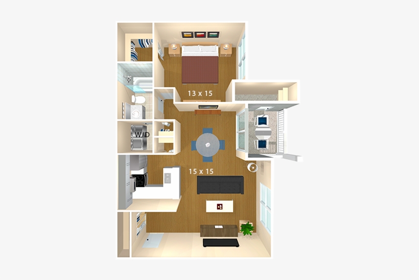 Bent Tree Apartments - Floor Plan, transparent png #3854188