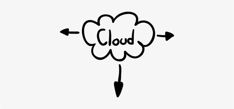 Internet Cloud Sketch With Arrows Vector - Scalable Vector Graphics, transparent png #3855638