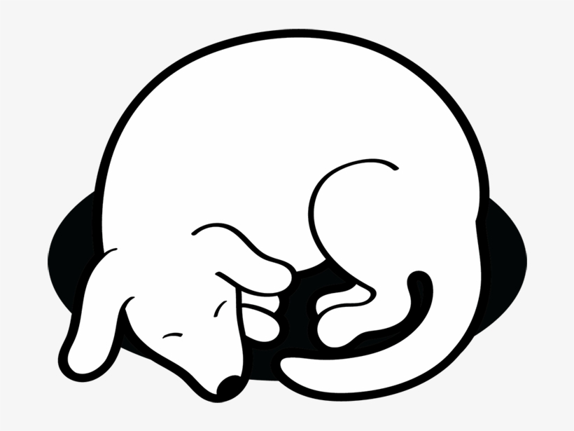 Dog Sleeping Clipart Black And White - Dog, transparent png #3855765