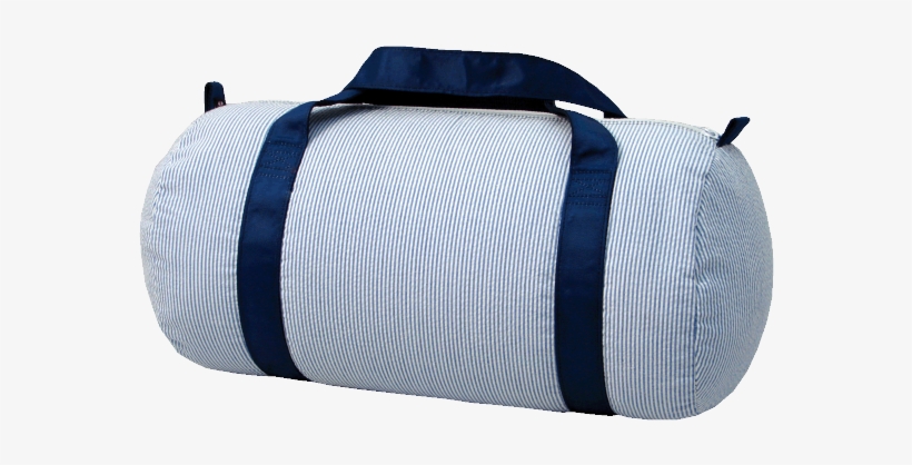 Personalized Navy Seersucker Duffel Bag - Seersucker Bag, transparent png #3856518
