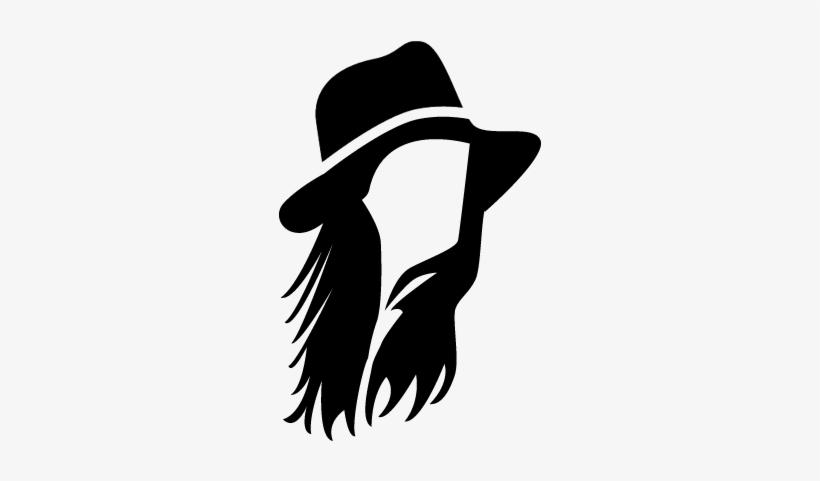 Male Long Hair With Hat Vector Dark Long Hair With Hat Male