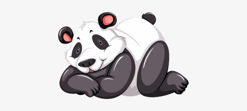 Panda Bear Laying Down - Drie Panda, transparent png #3857260