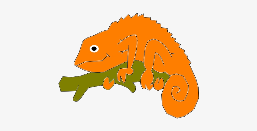Small - Orange Chameleon Clip Art, transparent png #3858088