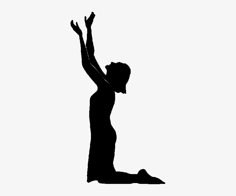 Silhouette Of Woman Praying, transparent png #3858370